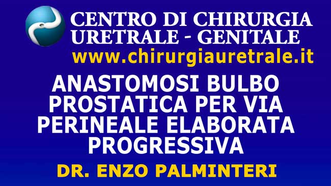 Anastomosi bulbo prostatica per via perinale elaborata progressiva